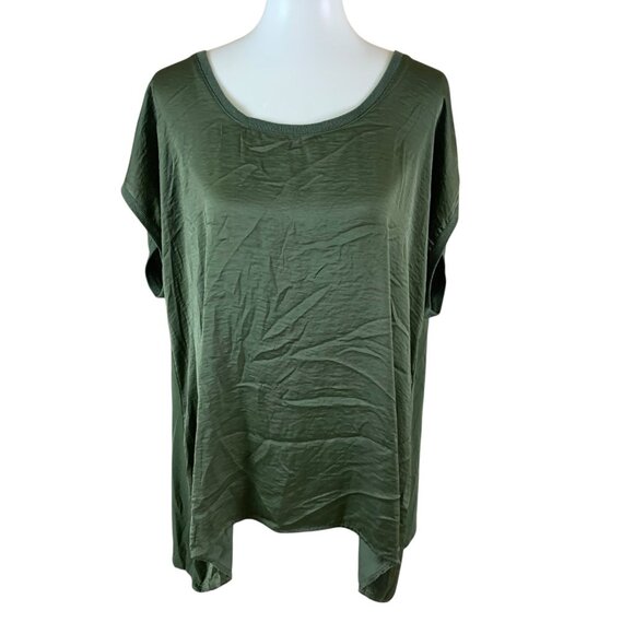 Torrid Olive Green Slouchy Oversized Tunic Top High Low Basic Casual 1 1X - Picture 1 of 3